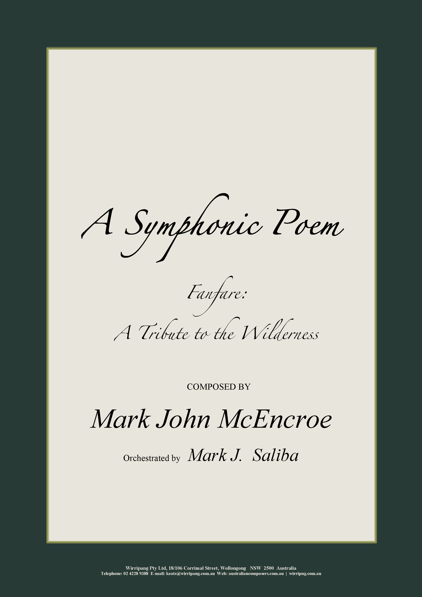 Symphonic Poem "Fanfare: A Tribute to the Wilderness"